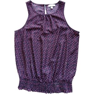 Allison Joy Plum Floral Sleeveless Blouse